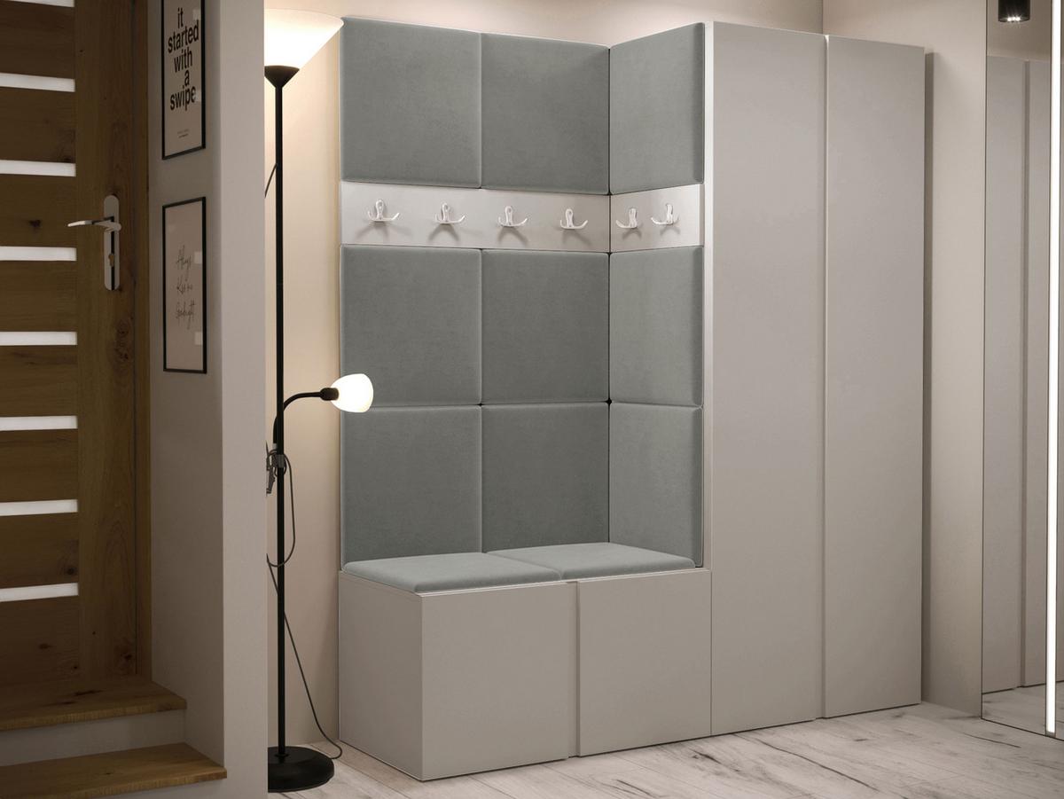 GARDEROBEN-SET Orion III - Kaschmir/Grau, Holzwerkstoff/Kunststoff (158/186/46cm) - MIRJAN24
