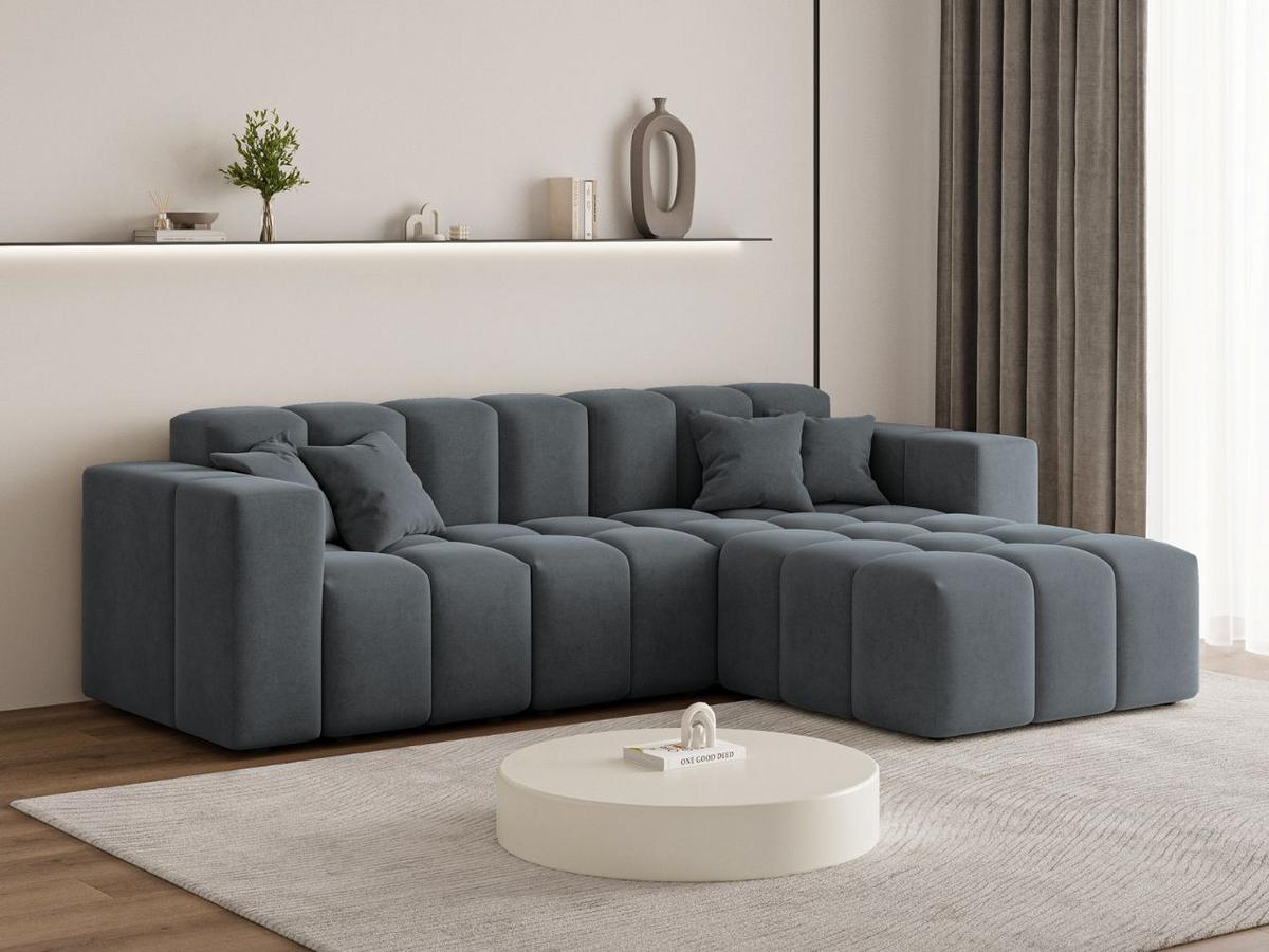 ECKSOFA Loopo Dunkelgrau Rechts - Dunkelgrau, Holz/Textil (265/180cm) - Graingold