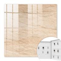 SCHLÜSSELBOX Weiß 30x30 cm – Türöffnung nach rechts - Steintextur - Beige, Metall (30/30/5cm) - TULUP