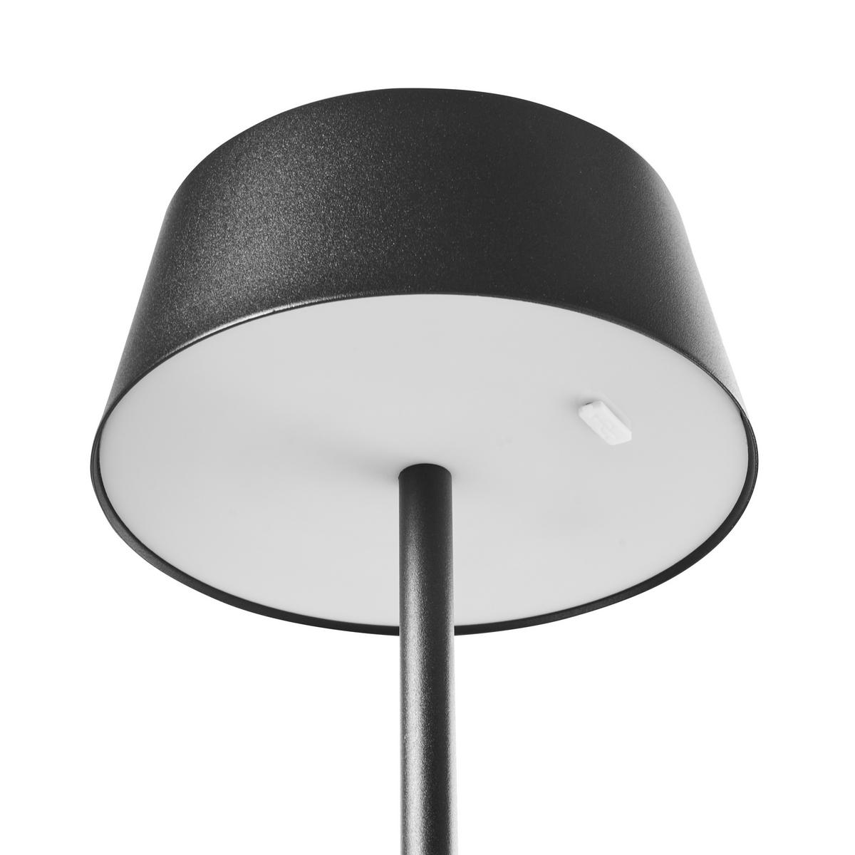 KABELLOSE LED Tischlampe mit Dimmer Metall Schwarz Guder - Schwarz, Metall (15/15/36cm) - Beliani