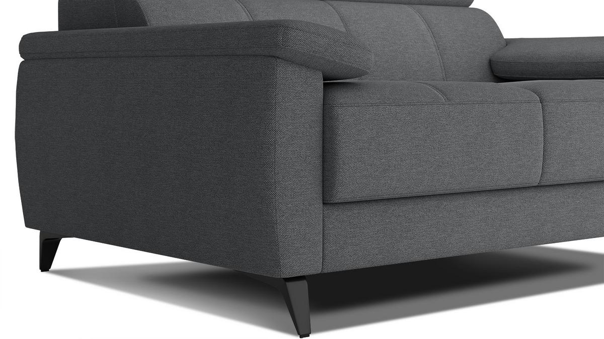 SOFA TAUNUS 2-Sitzer, dunkelgrau - Dunkelgrau/Schwarz, Holzwerkstoff/Textil (141/80/102cm) - Wozimo
