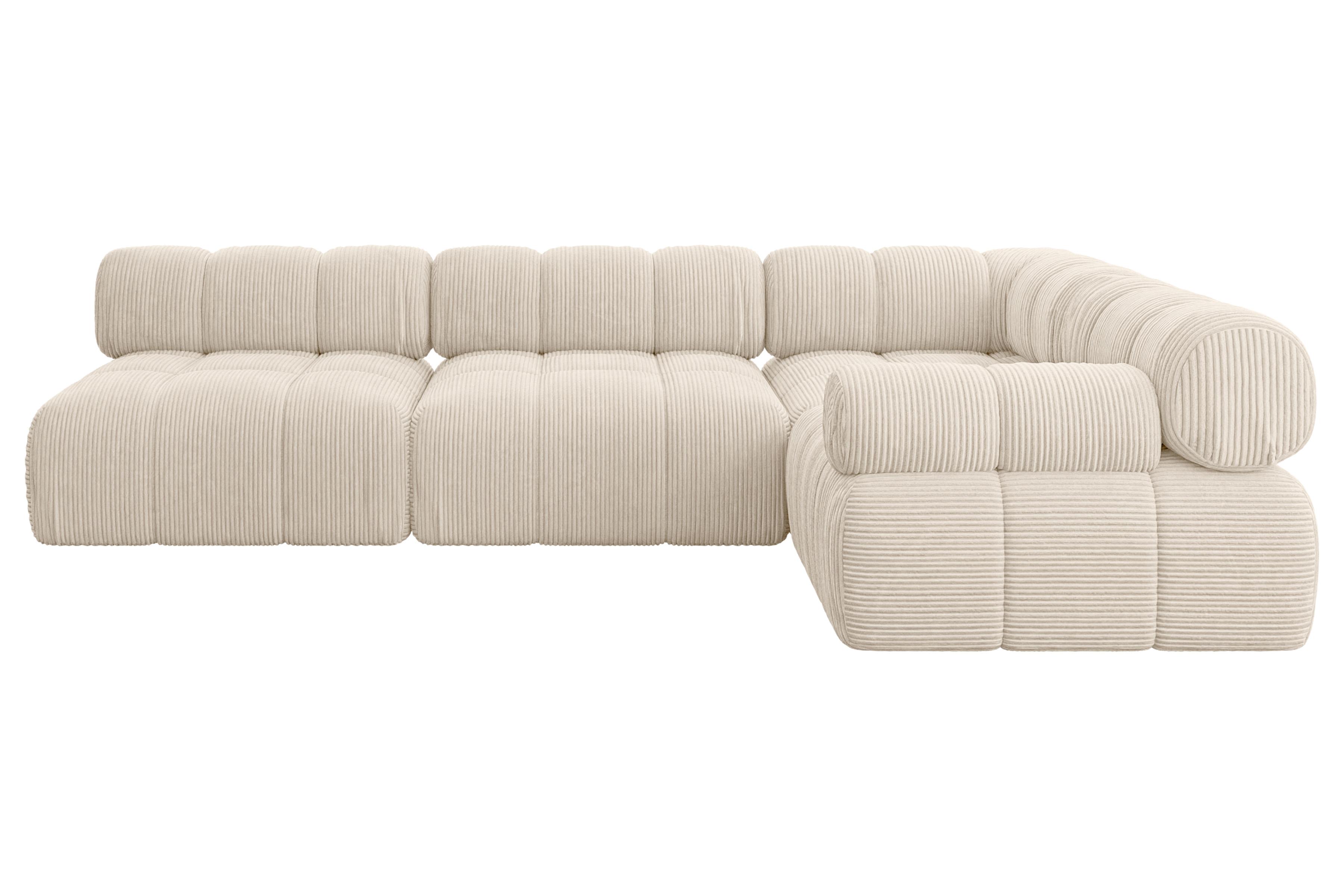 ECKSOFA modulares Sofa Mende-L2 - 285x190x70 cm Beige Cord - Beige, Holzwerkstoff/Textil (285/190cm) - ALTDECOR