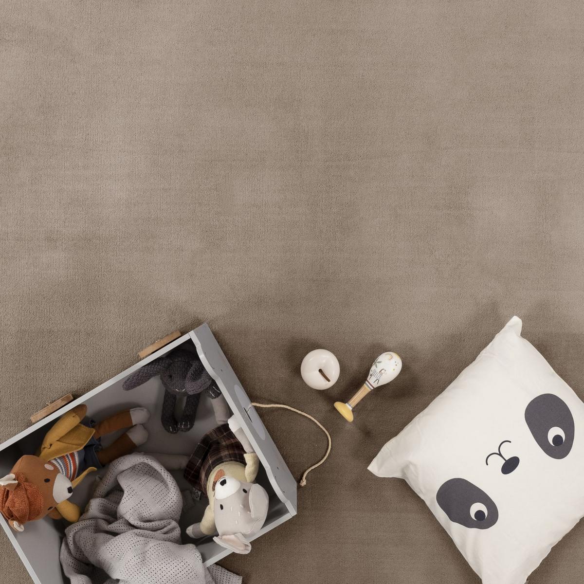 KURZFLORTEPPICH Waschbar, einfarbig, aus Polyester, Beige, Ø 80 cm - Beige, Textil (80/80cm) - KADIMA DESIGN