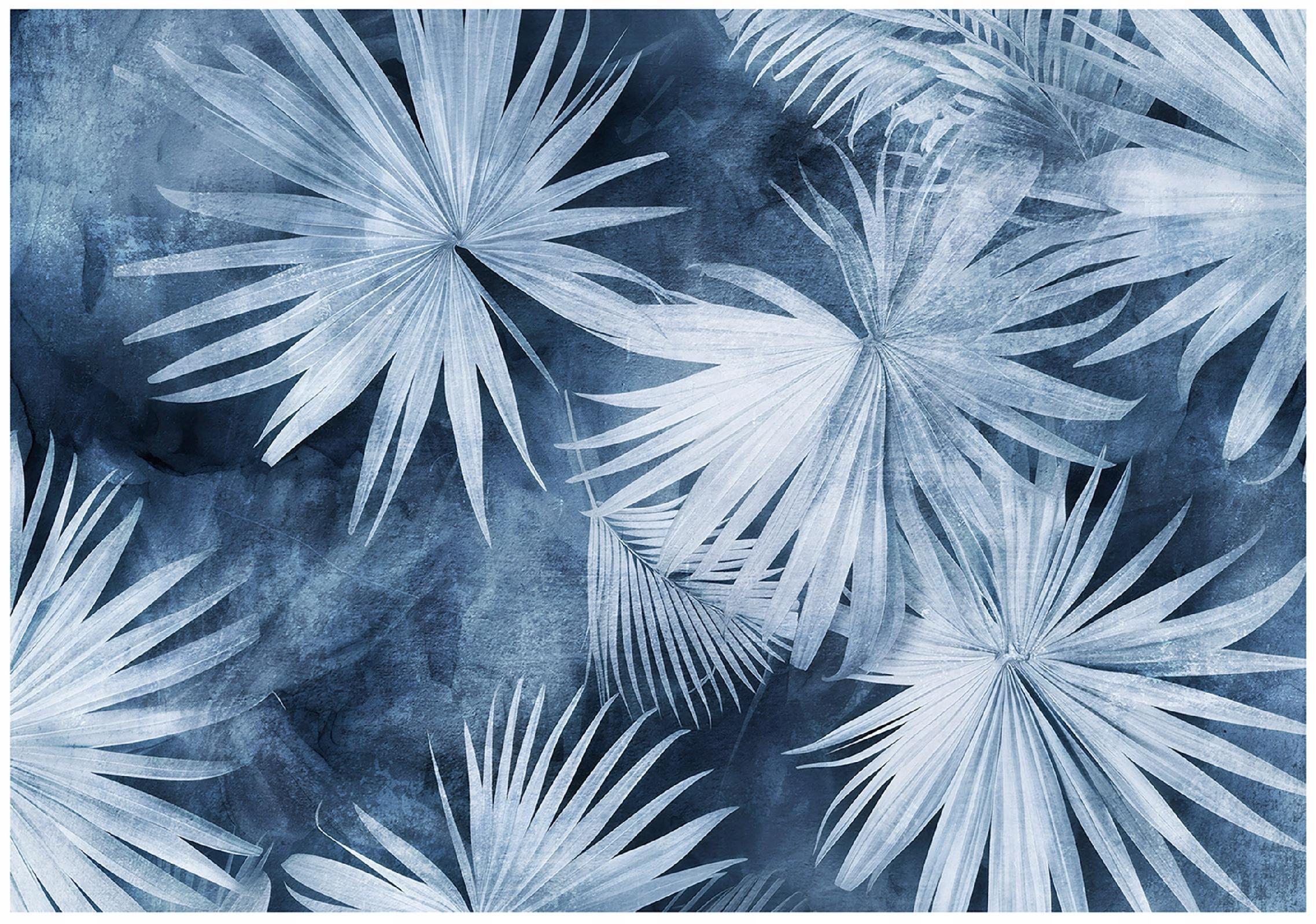 FOTOTAPETE Blätter Abstrakt Blau 312x219 cm - Multicolor, Papier (312/219cm) - Wallarena