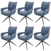 ESSZIMMERSTUHL Grau, Blau 6er-Set - Blau/Blaugrau, Textil (60/90/60cm) - MCW