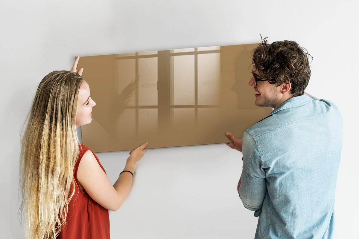 MAGNETTAFEL 120x60 Beige schwarzer Marker - Beige, Glas (120/0.4/60cm) - TULUP