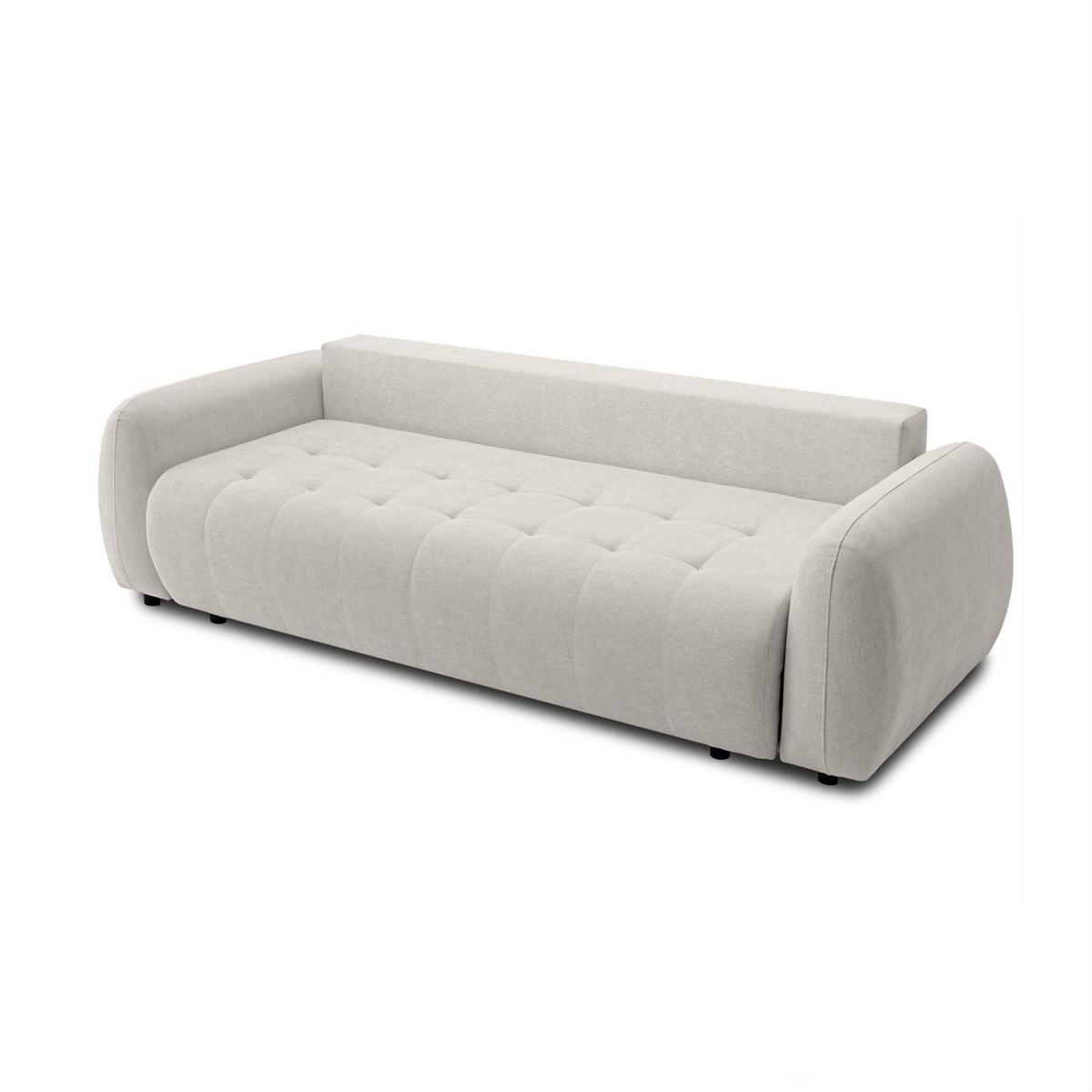 SOFA OMEGA Zweisitzer mit Schlaffunktion, Rosa 02 - Ecru, Textil (252/92/105cm) - Lookway
