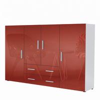 HIGHBOARD Nora Front in Bordeaux Hochglanz - Bordeaux, Holzwerkstoff (166/106/35cm) - Vladon