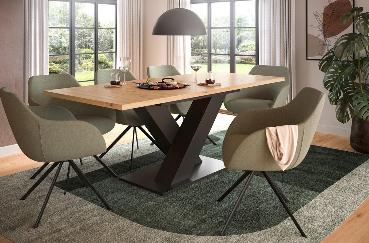 ESSTISCH Eiche, grau 150 - 190 cm, Küchentisch ausziehbar - Eiche Artisan/Grau, Holz/Holzwerkstoff (190/90/76cm) - Inn.Furn