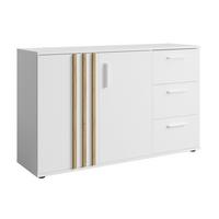 SIDEBOARD Turell 2D3SZ Weiß 120/73/35 cm – Kommode mit Schubladen - Weiß, Holzwerkstoff/Kunststoff (120/73/35cm) - AX Living