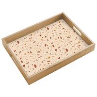 TABLETT Terrazzo - Muster - Bunt - Stein 40x30 cm - Beige, Holz (40/5/5cm) - OnlyWow