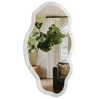 SPIEGEL 90x45 cm asymmetrisch mit Druck - Leichte Textur - Transparent, Glas (45/90/0.4cm) - TULUP