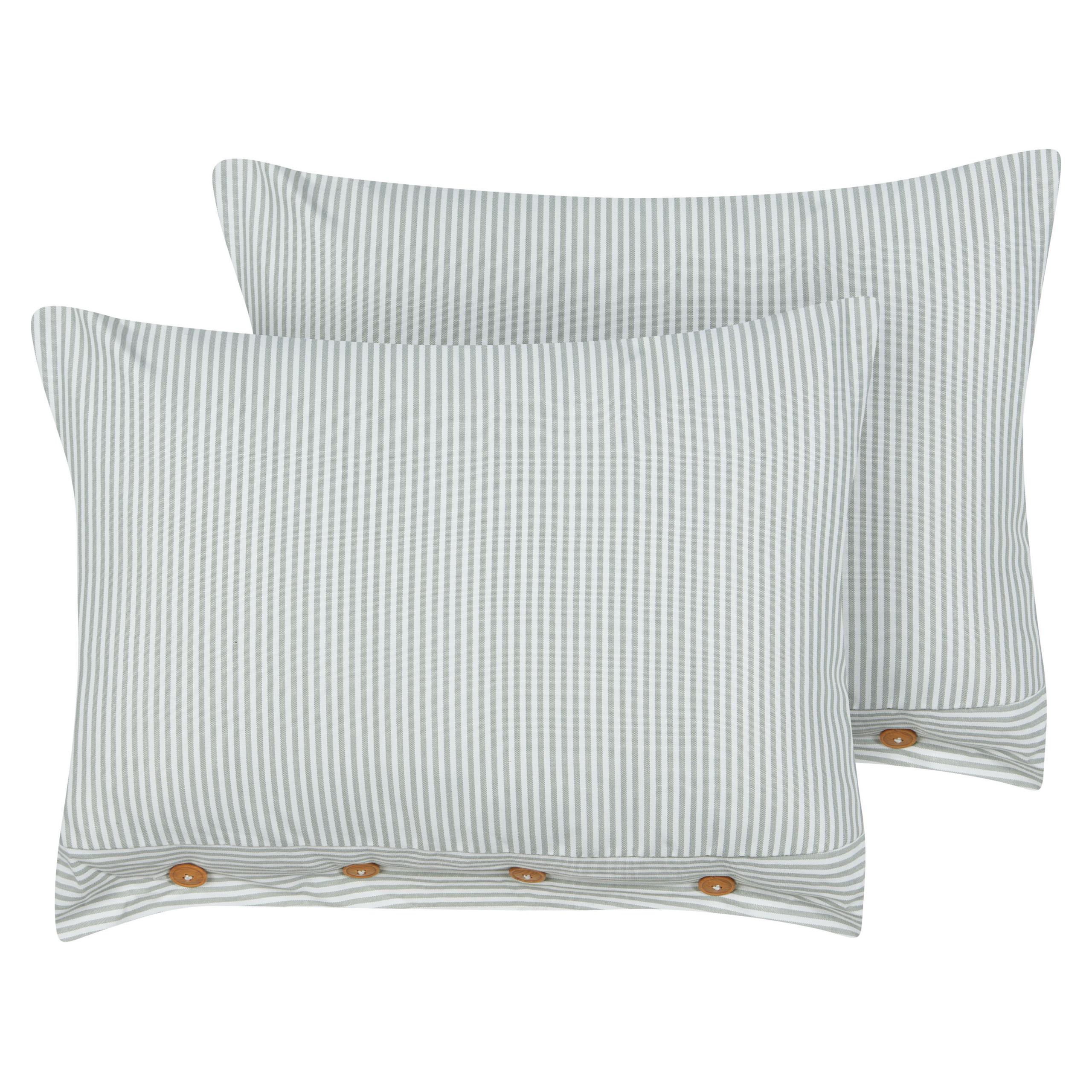 DEKOKISSEN 2er-Set Mintgrün 40/60 cm Sebrine - Weiß/Braun, Textil (60/40cm) - Beliani