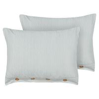 DEKOKISSEN 2er-Set Mintgrün 40/60 cm Sebrine - Weiß/Braun, Textil (60/40cm) - Beliani