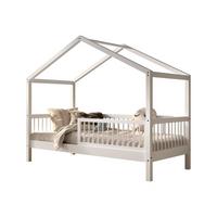 HAUSBETT 90x200 Keeley Buche Weiß Holz Dach Komfort Stabil - Weiß, Holz (90/200cm) - 58aufmkessel