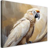 LEINWANDBILD AI Papagei Vogel gemalt 100x70cm - Beige, Textil (100/70cm) - Feeby