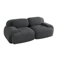 2-SITZER-SOFA in cordstoff rahmenloses design & modular kombinierbar - Grau, Textil (103/75/208cm) - Urban Meuble