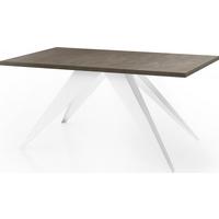 ESSTISCH Vance Weiß rechteckig ausziehbar, Dunkelgrauer Chicago Beton 140-240/80/76 cm - Dunkelgrau/Weiß, Holzwerkstoff/Metall (80/240/76cm) - WFL GROUP