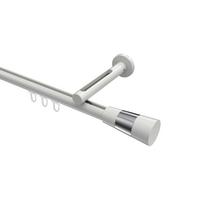 GARDINENSTANGE INNENLAUF Siteno Tanara 160 cm, 1-läufig, 20 mm Ø Weiß - Chromfarben/Weiß, Metall (160cm) - INTERDECO