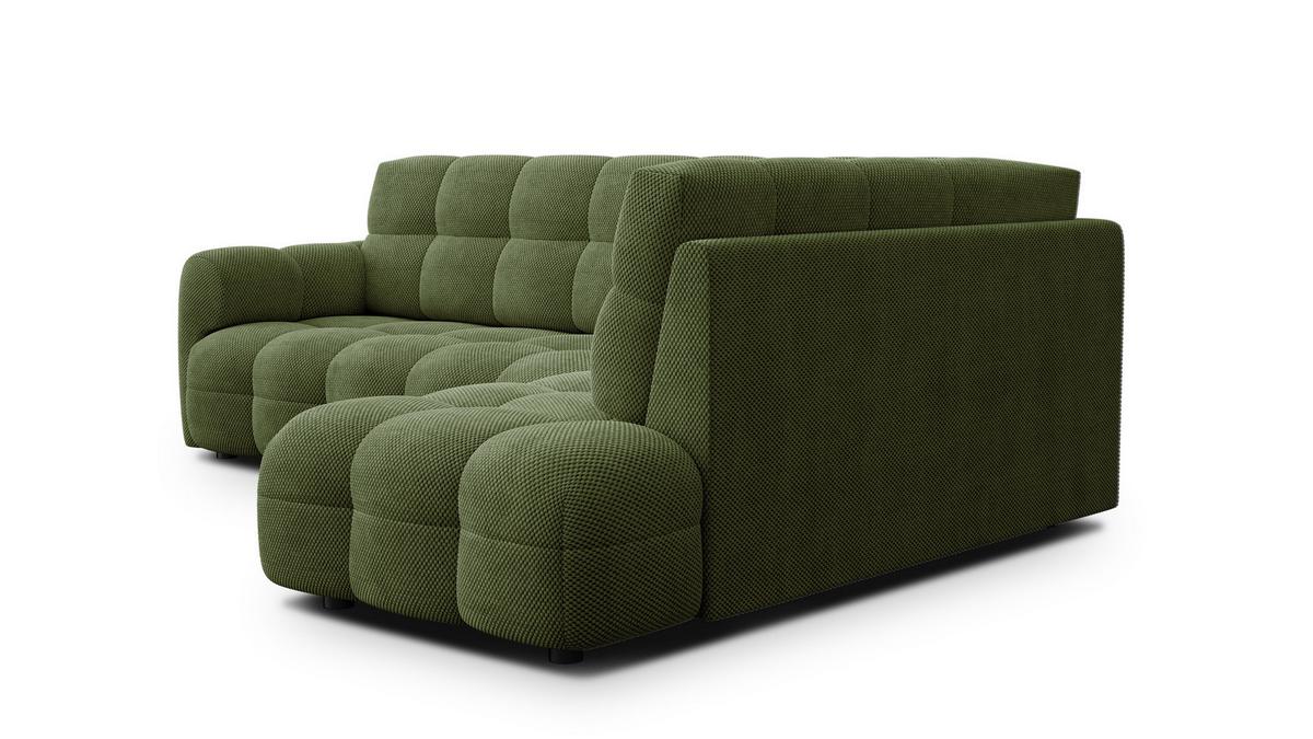 ECKSOFA MELLOW 5-Sitzer, olive - Schwarz/Grün, Holz/Textil (283/191cm) - Wozimo