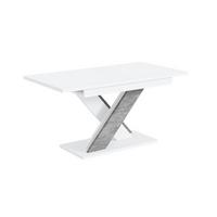 ESSTISCH ausziehbar 140 -180x80x75 cm - Weiß / Betonoptik - RONX - Weiß, Holzwerkstoff (140/80/75cm) - ALTDECOR