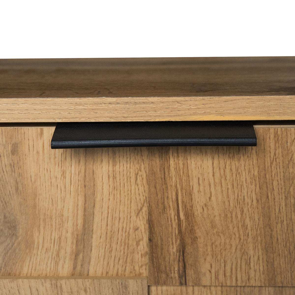 SCHUHSCHRANK Eiche-Optik 110 cm hoch mit 3D-Relief & verstellbaren Böden - Naturfarben, Holzwerkstoff (80.5/109.5/35cm) - Urban Meuble
