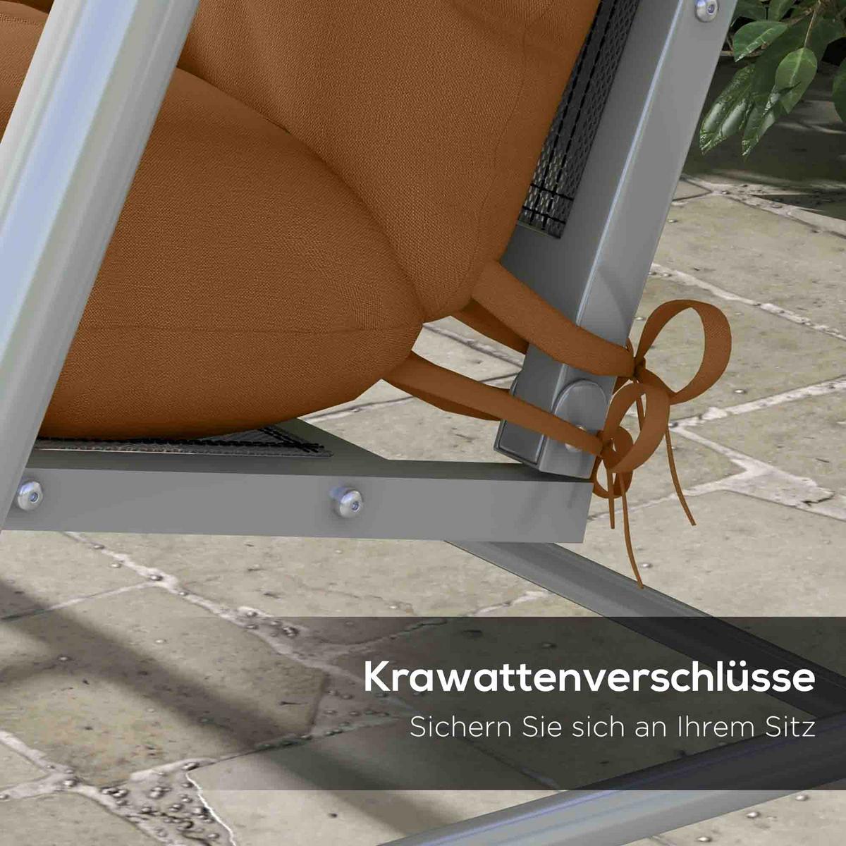 SITZKISSEN 4er Set Polyester PP-Baumwolle Bräune - Braun, Textil (50/12/150cm) - Outsunny