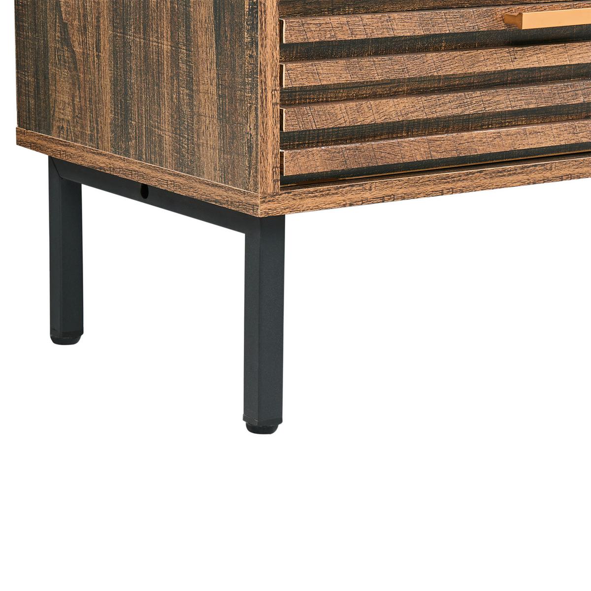 KOMMODE mit 9 Schubladen Dunkelbraun Keith - Dunkelbraun, Holzwerkstoff (150/73/35cm) - Beliani