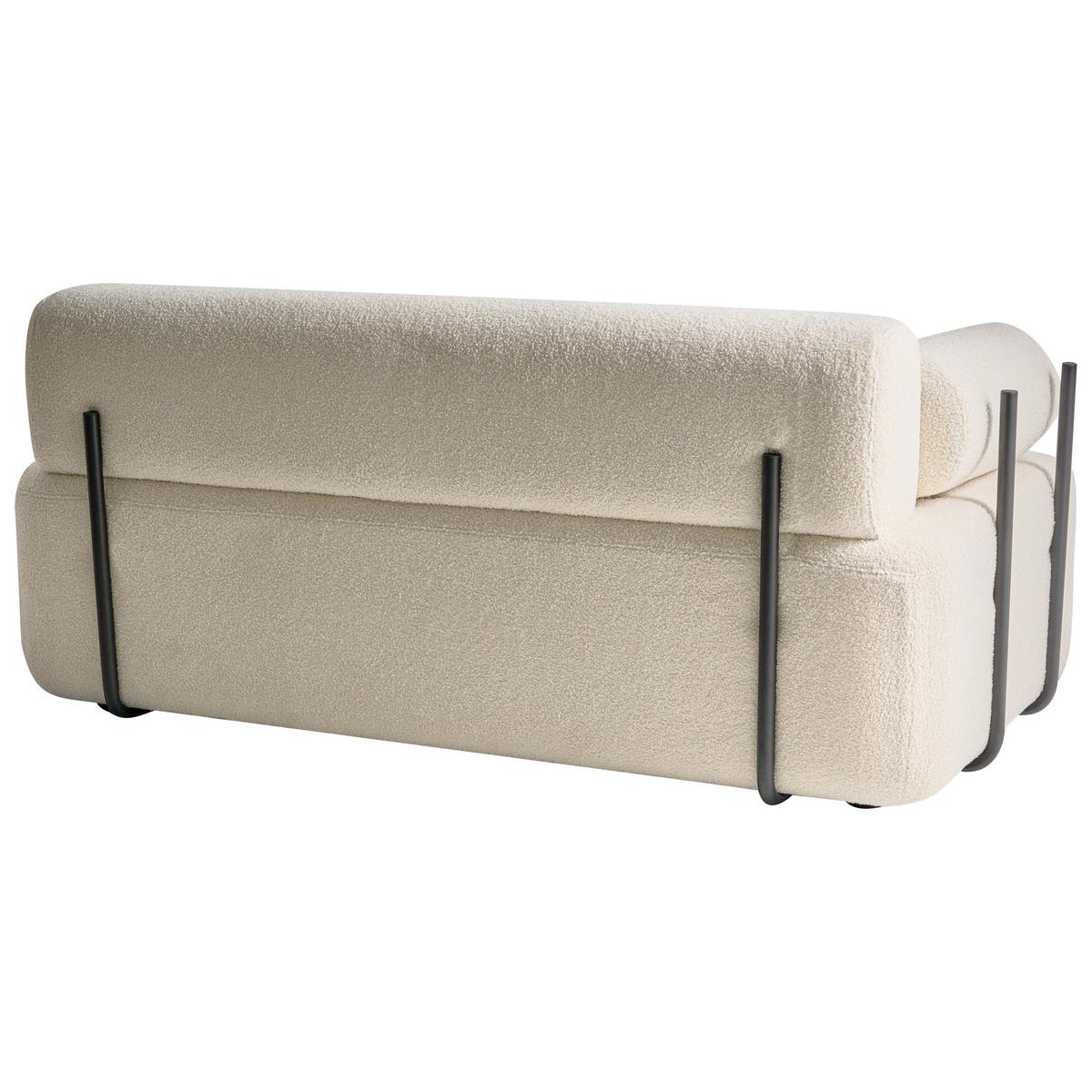 2-SITZER-SOFA Bouclé Cremeweiß Elva - Creme, Textil (170/74/100cm) - Beliani