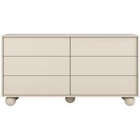 KOMMODE Adel mit 6 Schubladen und runden Füßen, 154 cm, Griffloss, Kaschmir - Kaschmir, Holzwerkstoff (154/81/38cm) - Beautysofa