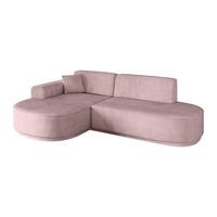 ECKSOFA Ottomane Links MARI-L1-v3 - 243x171x83 cm Rosa Cord - Schwarz/Rosa, Holzwerkstoff/Kunststoff (243/171cm) - ALTDECOR