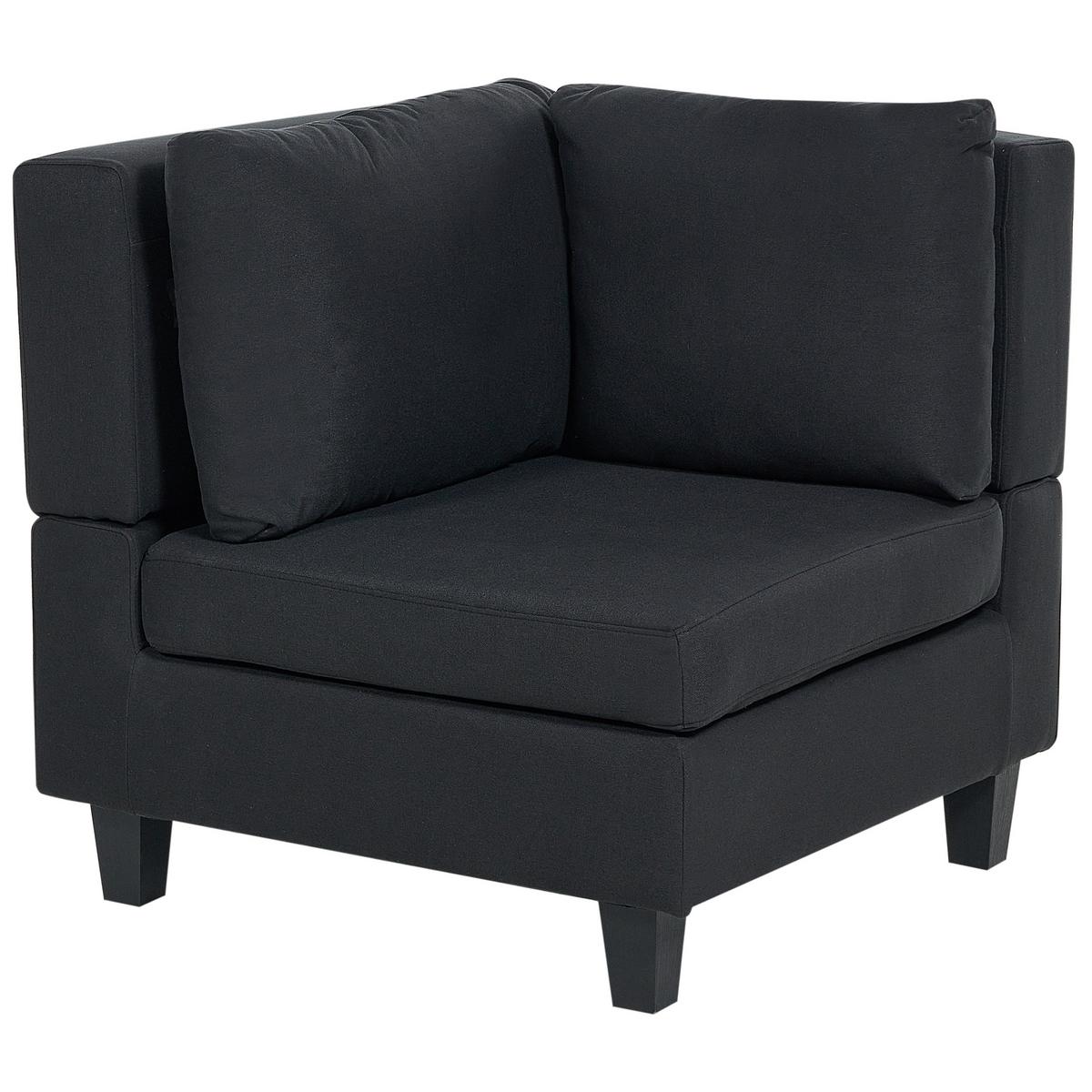 ECKFSOFA Modul 5-Sitzer rechtsseitig Schwarz Stoff Unstad - Schwarz, Textil (228/228cm) - Beliani