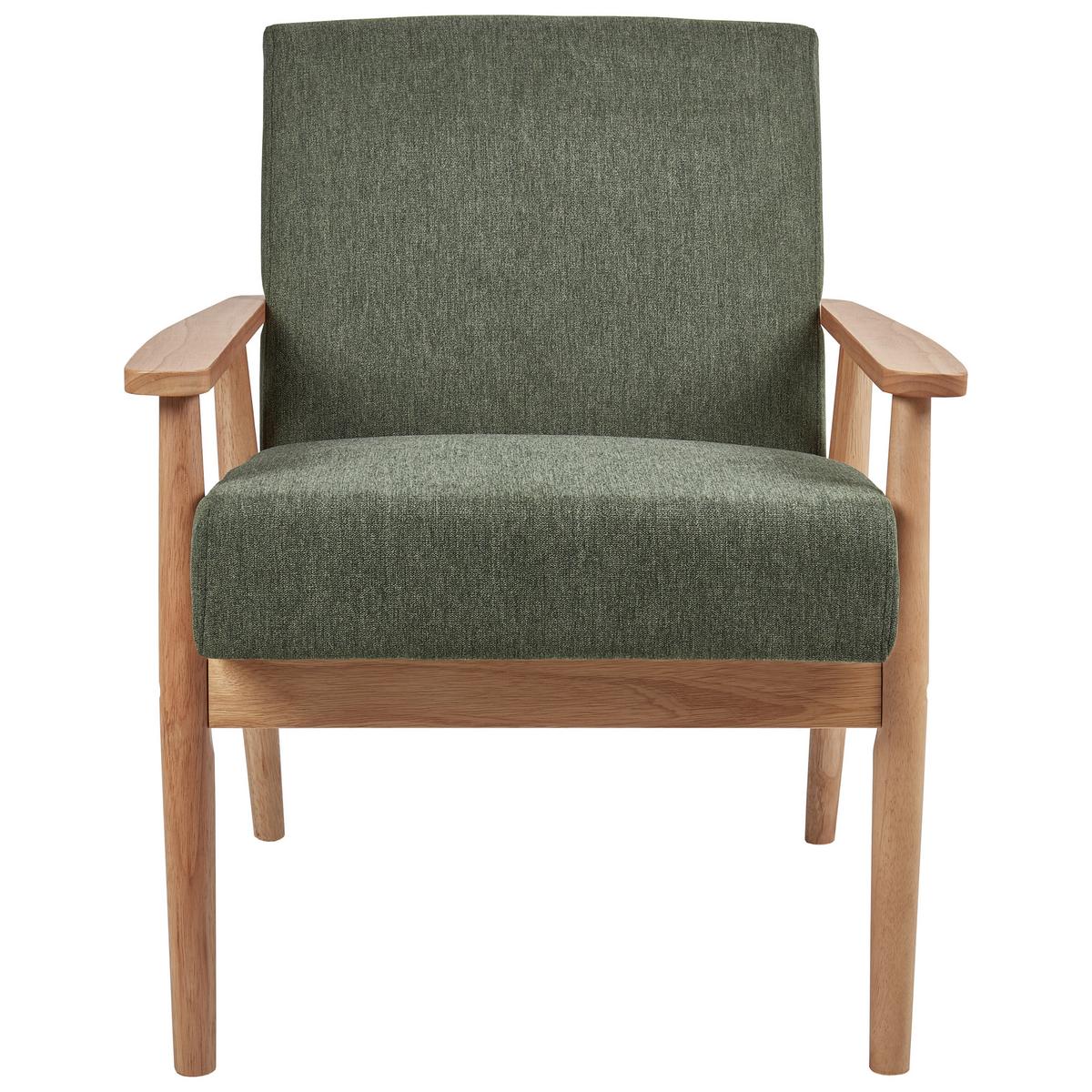 SESSEL Hellbraun/Grün Esrum - Braun/Grün, Textil (62/79/80cm) - Beliani