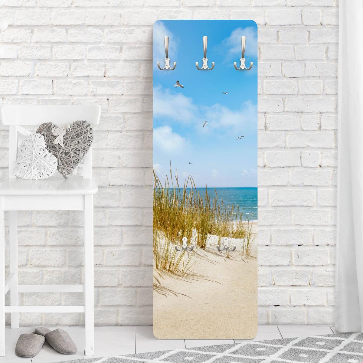 WANDGARDEROBE - Strand an der Nordsee 34/105 cm - Beige, Holzwerkstoff (34/105/1.6cm) - Bilderwelten