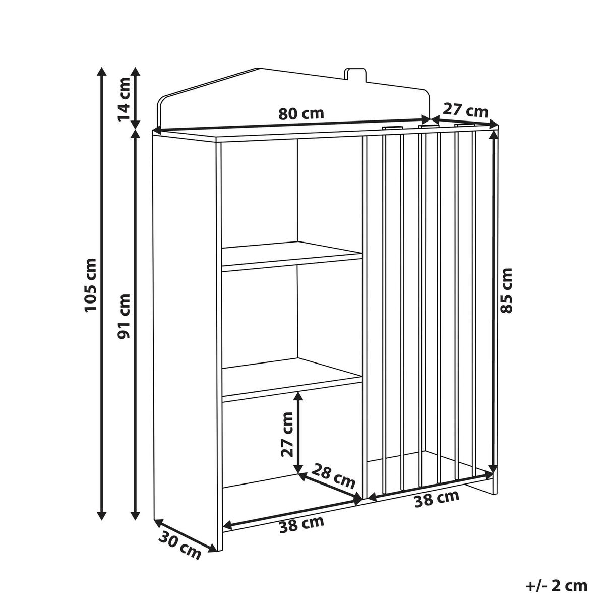 REGAL mit 3 Ebenen 105 cm Hellbraun Lackey - Hellbraun/Braun, Holzwerkstoff (80/105/30cm) - Beliani
