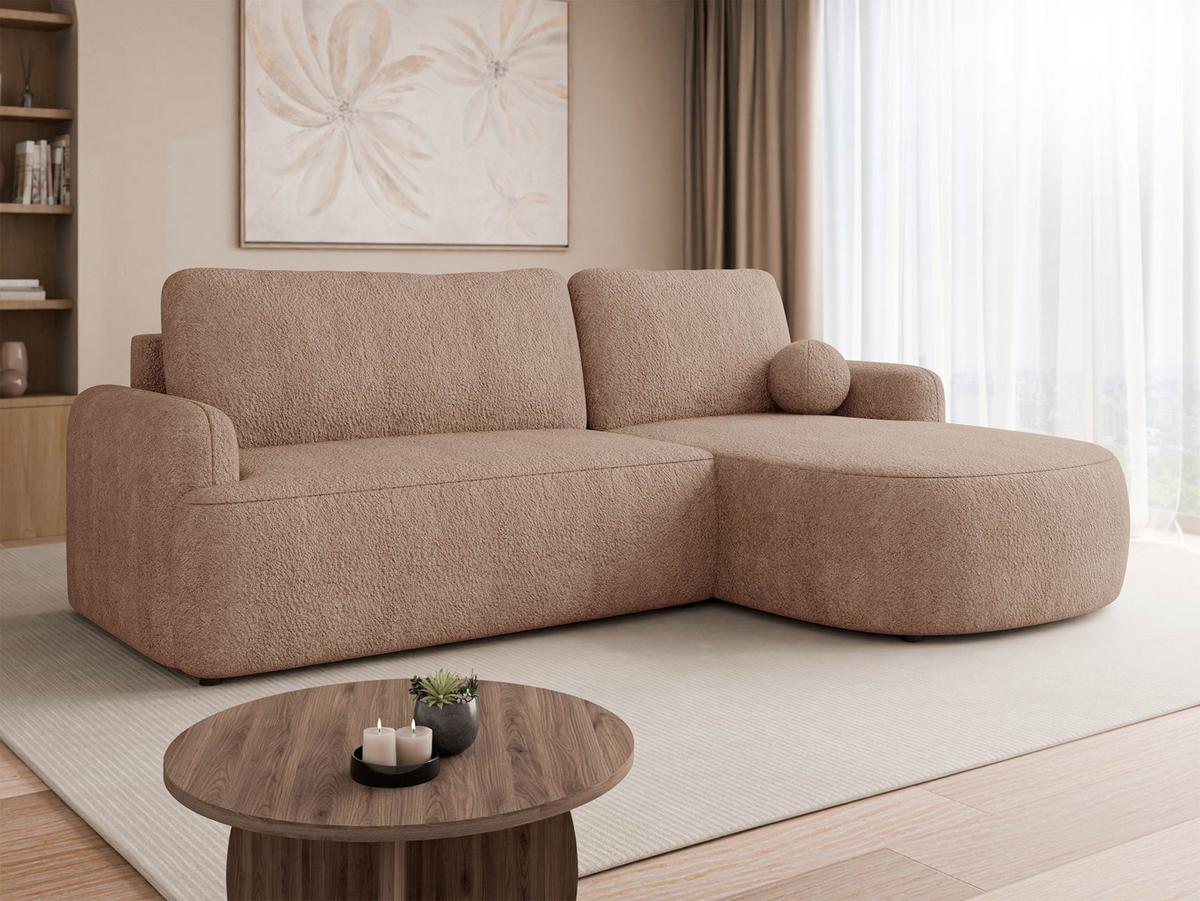 ECKSOFA Loridu, Seite: Rechts - Schwarz/Rosa, Holz/Kunststoff (174/250cm) - MIRJAN24