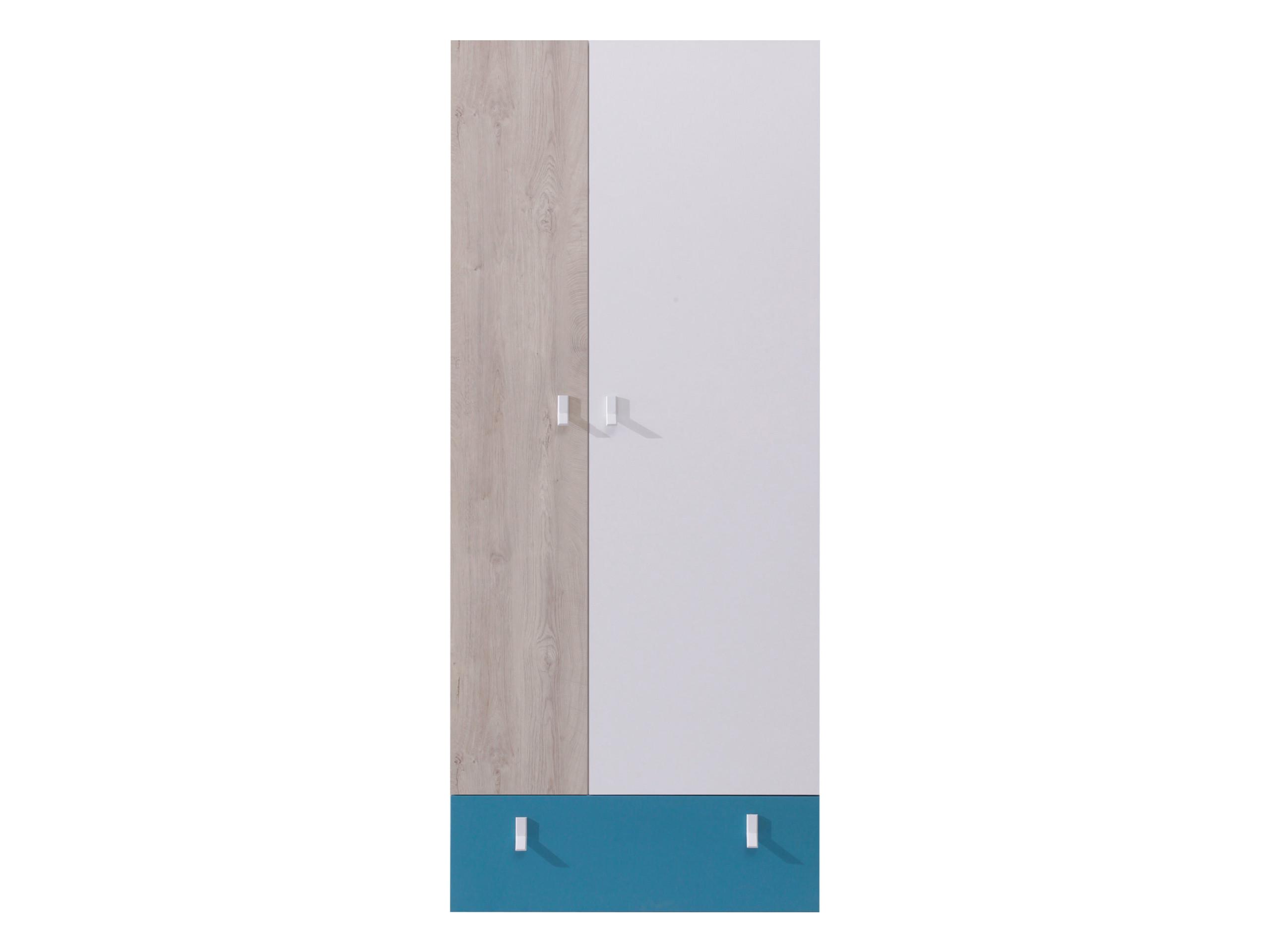 KLEIDERSCHRANK Planet 03 - Blau/Eichefarben, Holzwerkstoff (80/190/50cm) - MIRJAN24