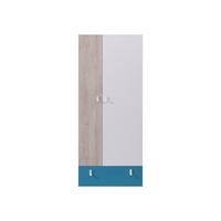 KLEIDERSCHRANK Planet 03 - Blau/Eichefarben, Holzwerkstoff (80/190/50cm) - MIRJAN24