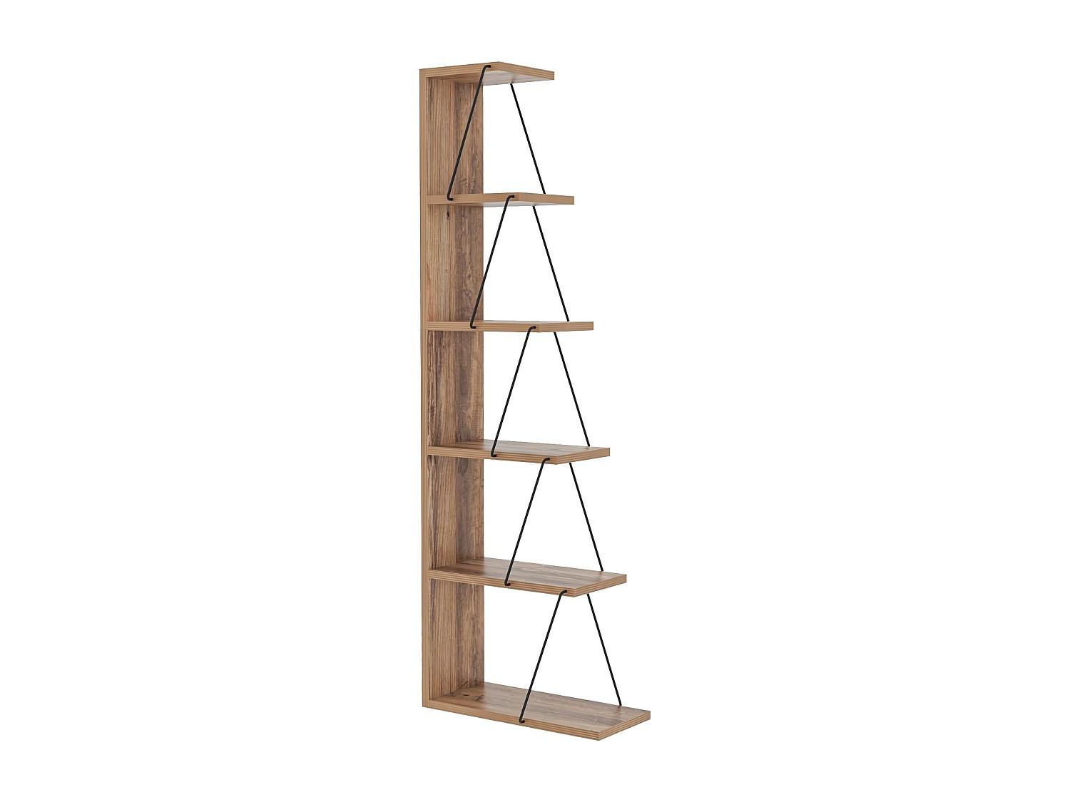 BÜCHERREGAL mit 5 Regalböden - Holzfarben & Schwarz - DELORY - Schwarz, Holz (50/150/22cm) - Vente-Unique