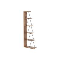 BÜCHERREGAL mit 5 Regalböden - Holzfarben & Schwarz - DELORY - Schwarz, Holz (50/150/22cm) - Vente-Unique