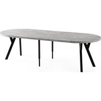 ESSTISCH Twixy XXL groß rund oval ausziehbar, Grauer Beton 100-250/100/76 cm - Hellgrau/Schwarz, Holz/Holzwerkstoff (100/250/76cm) - WFL GROUP