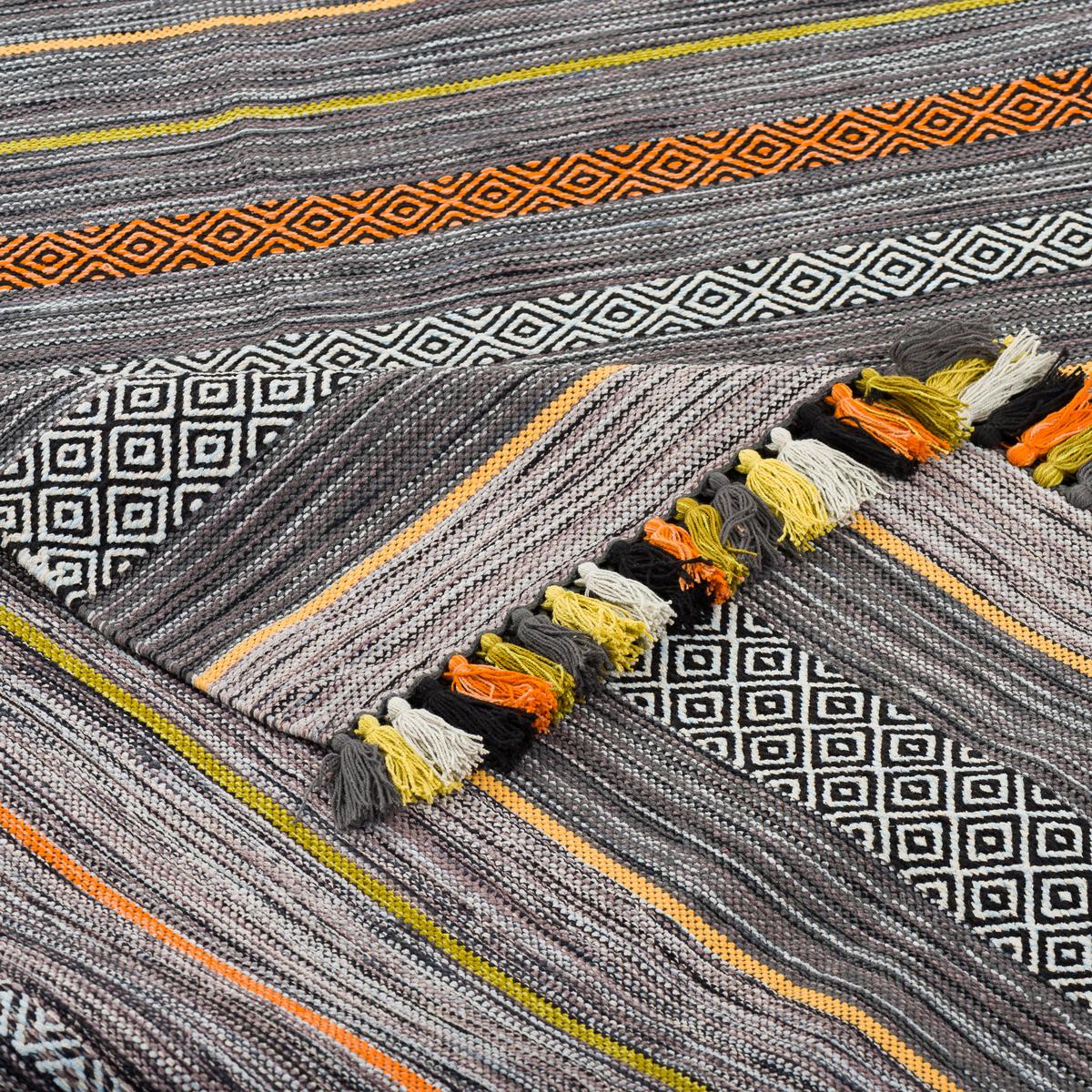 NATUR TEPPICH KELIM KALLEEN - Anthrazit, Textil (170/240cm) - Pergamon