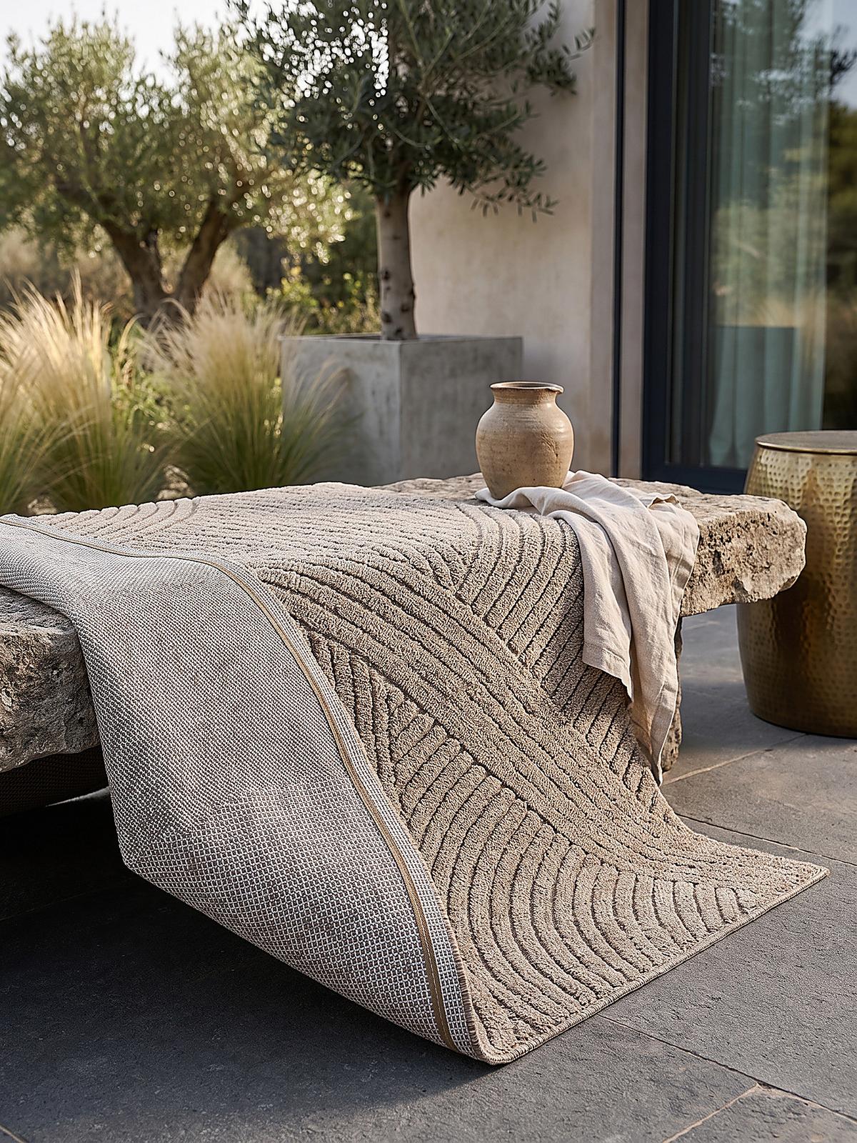 FLACHWEBTEPPICH Geometrisch TOCE Polypropylen Natur 120 x 160 cm - Beige, Textil (120/160cm) - KADIMA DESIGN