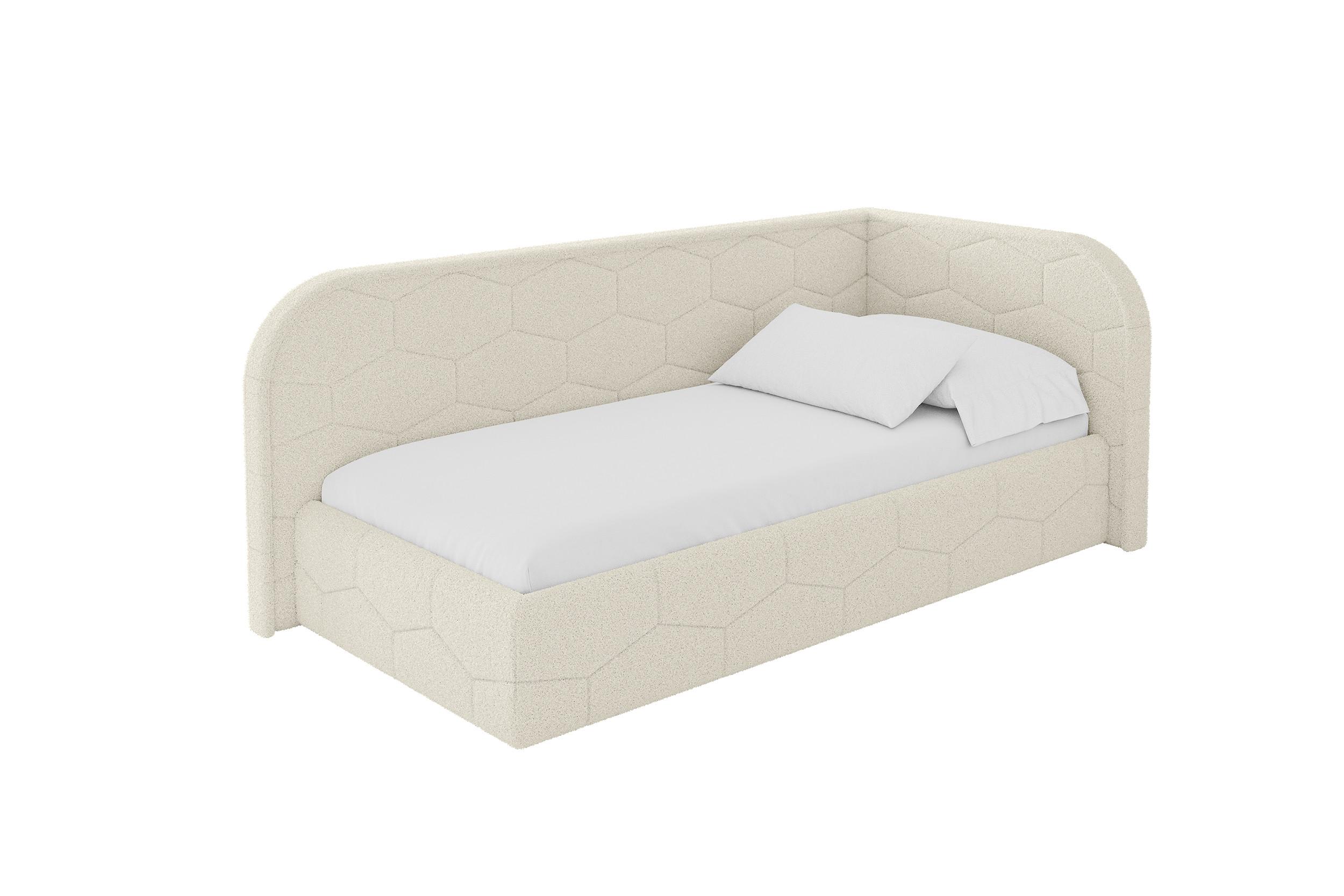 EINZELLBETT Jugendbett mit Bettkasten, Links - JAXY 100x200 Beige - Champagner, Holzwerkstoff/Textil (100/200cm) - ALTDECOR