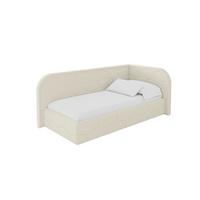 EINZELLBETT Jugendbett mit Bettkasten und Matratze H3/H4, Links - JAXY 80x200 Beige - Champagner, Holzwerkstoff/Textil (80/200cm) - ALTDECOR