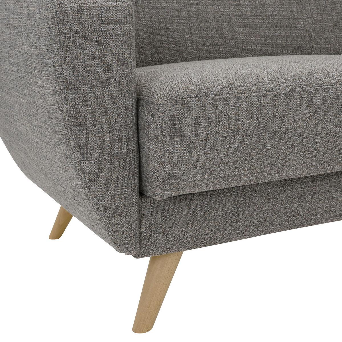 SOFA 3-Sitzer mit Bettfunktion Kazdoia Flachgewebe grau - Grau, Kunststoff (230/85/82cm) - 58aufmkessel
