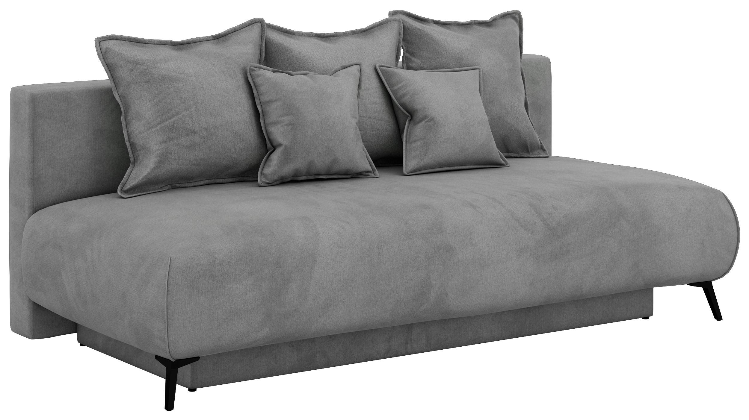 3-SITZER SOFA VIRENO - Hellgrau Velvet - Hellgrau/Schwarz, Textil/Metall (197/95/102cm) - MKS