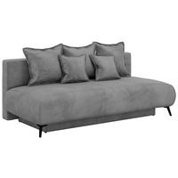 3-SITZER SOFA VIRENO - Hellgrau Velvet - Hellgrau/Schwarz, Textil/Metall (197/95/102cm) - MKS