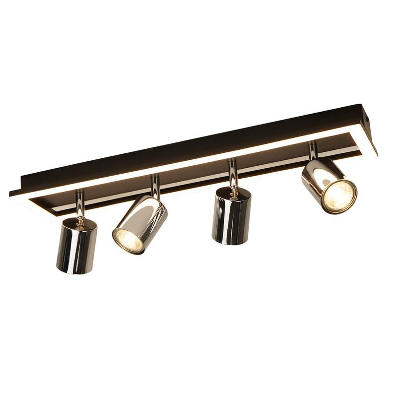 DECKENSTRAHLER Day 4-flammig 52/13/15.5cm - Schwarz, Metall (52/13/15.5cm) - Nettlife