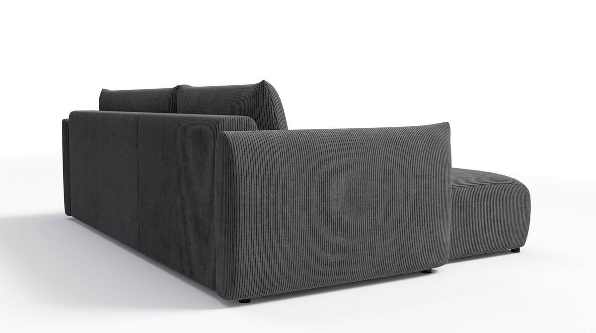 ECKSOFA TAUER 3-Sitzer rechts, dunkelgrau - Dunkelgrau/Schwarz, Holz/Textil (248/173cm) - Wozimo